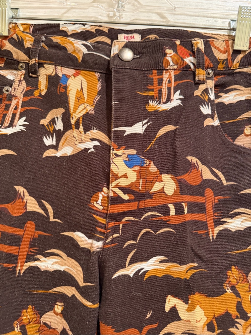 Reba Western Print Pants - Casual Cowboy Pattern - Picture 2 of 3